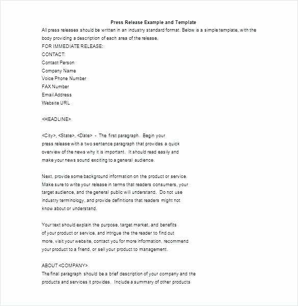 Music Press Release Template Elegant Example Press Release How to Write A Releases Also Called