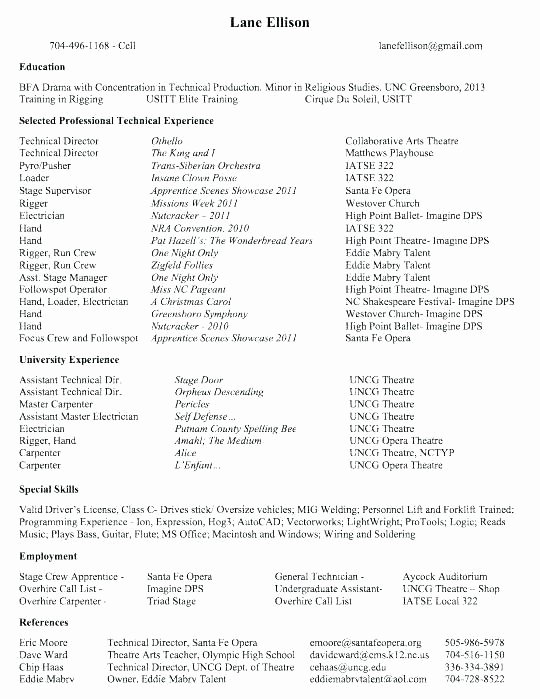 Musical theatre Resume Template Best Of Church Musician Resume Christiantodayfo