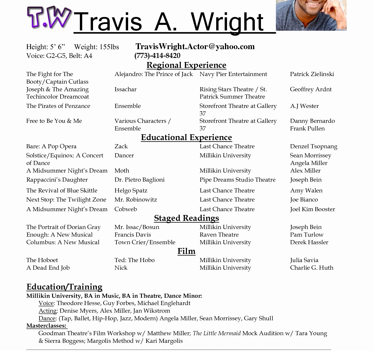 Musical theatre Resume Template Best Of Musical theatre Resume for Kids – Perfect Resume format