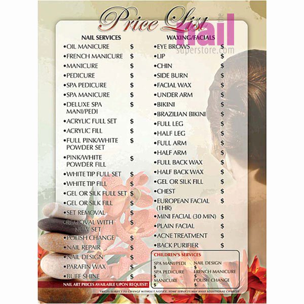 Nail Price List Template Best Of Nail Tech Prices