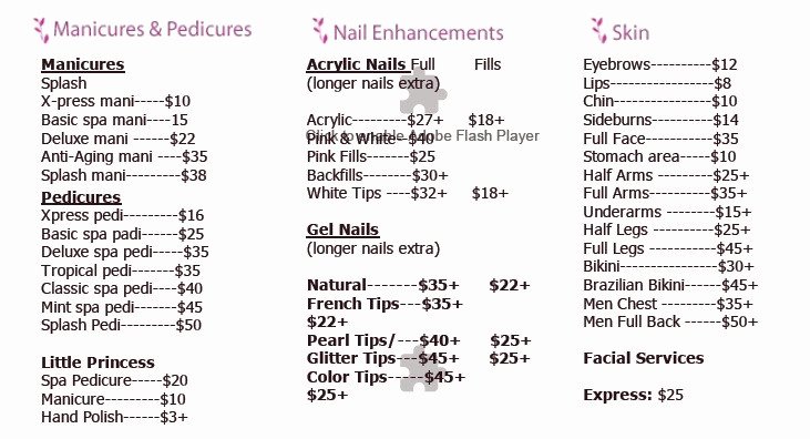 Nail Price List Template Elegant 8 Free Sample Nail Services Salon Price List Templates