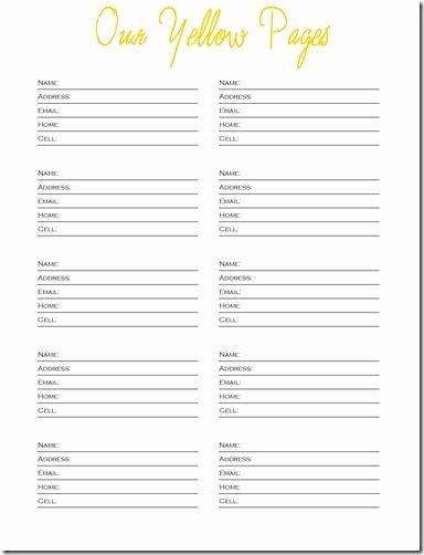 Name and Address Template Inspirational 7 Best Of Phone Contact List Template Printable