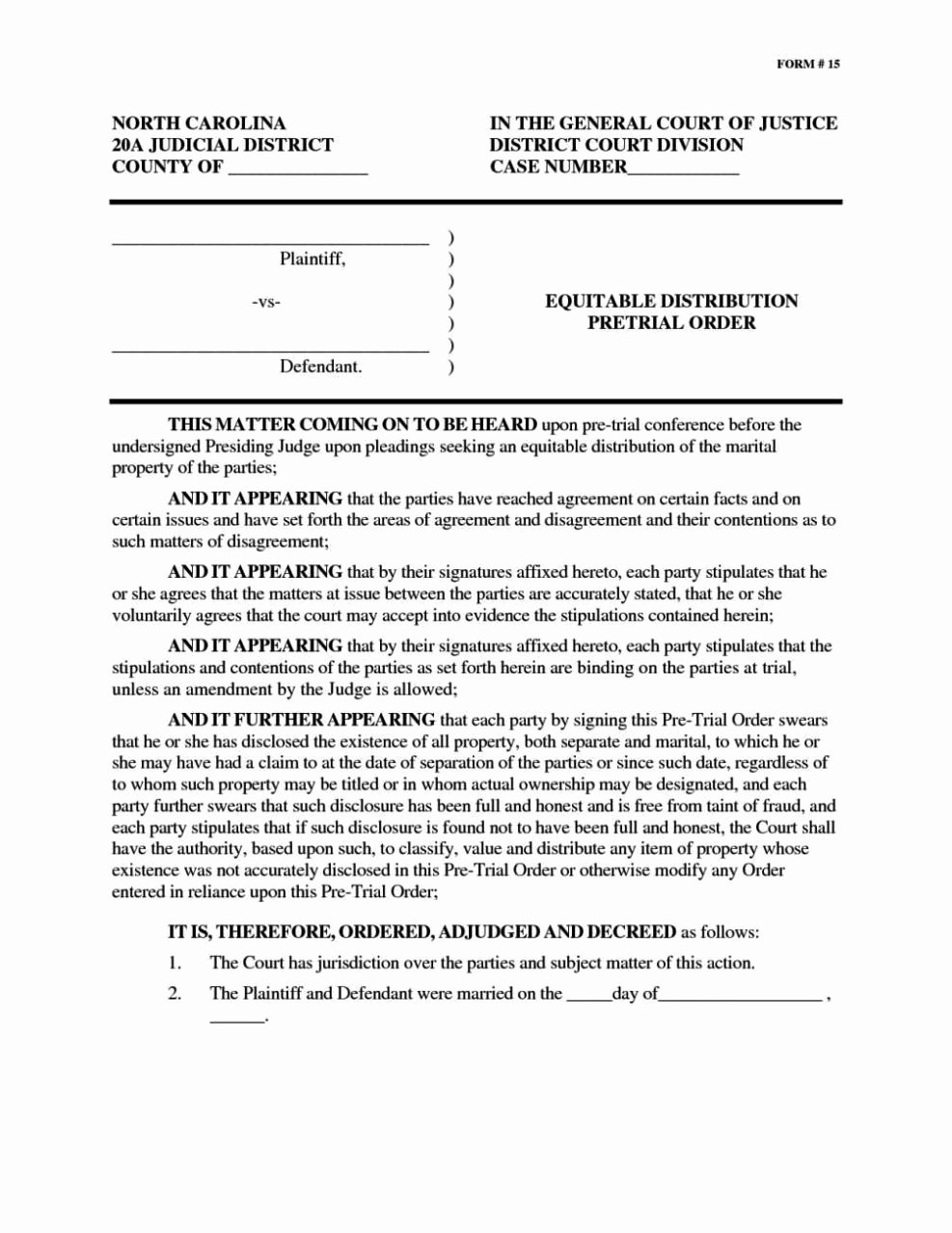 free marriage separation agreement template