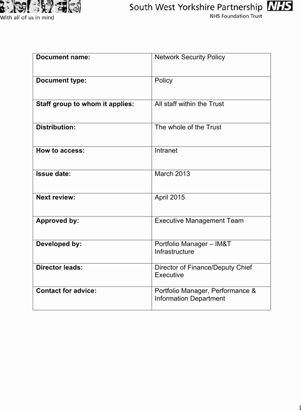 Network Security Policy Template New Download Network Security Policy Template for Free