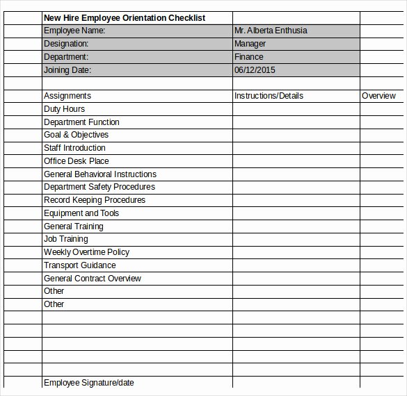 New Employee orientation Template Awesome New Employee orientation Checklist Excel