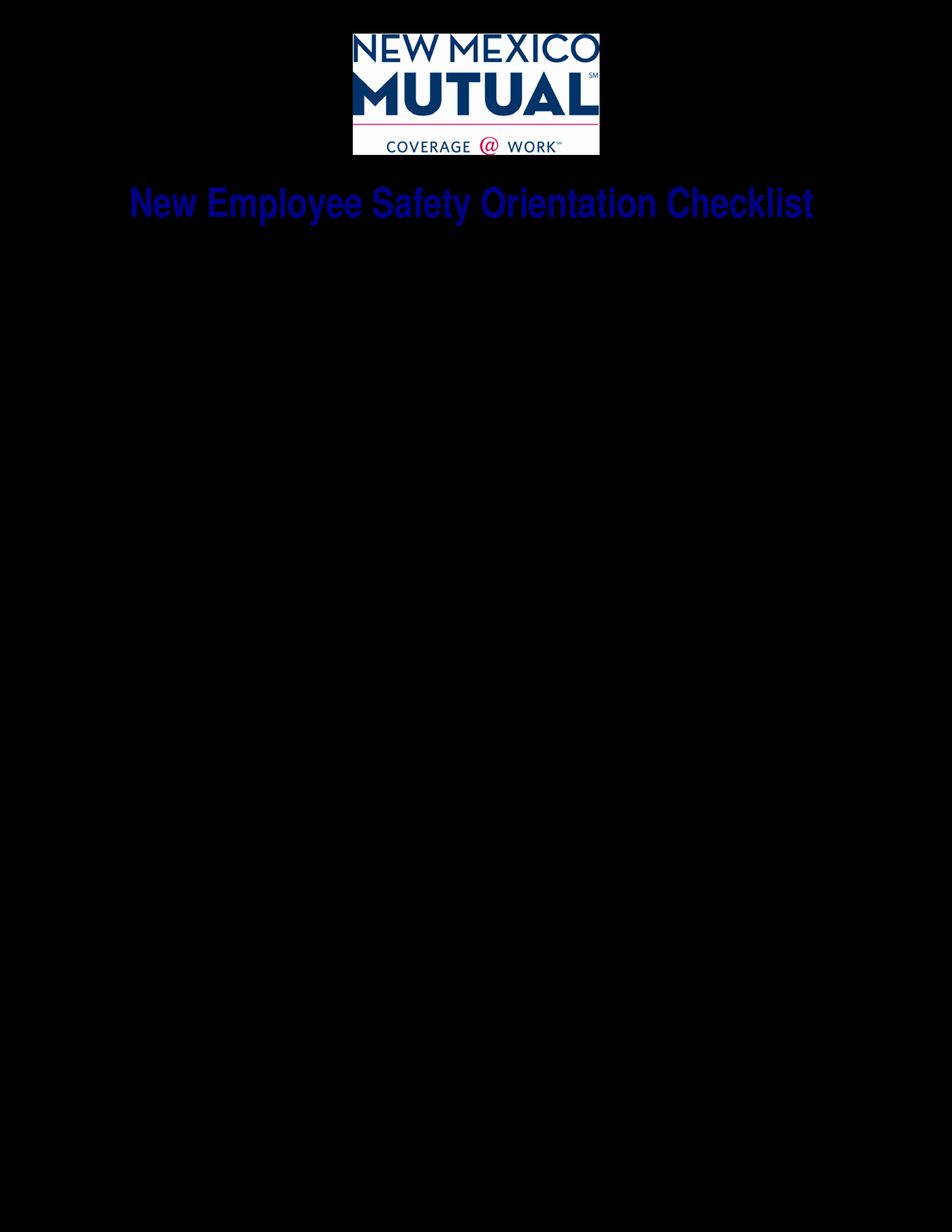 New Employee orientation Template Beautiful Free New Employee Safety orientation Checklist