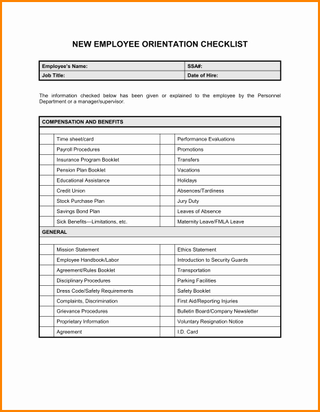 New Hire Checklist Template Best Of New Hire Checklist Template