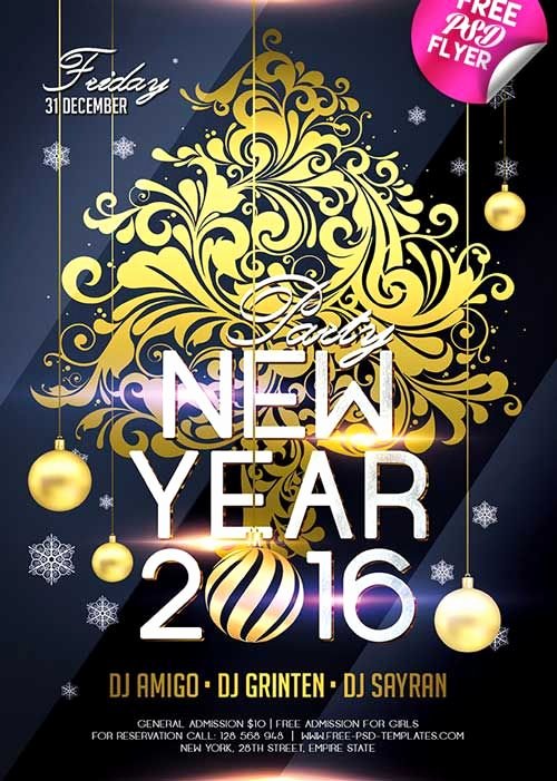 New Year Flyers Template Awesome New Year 2016 Free Psd Flyer Template