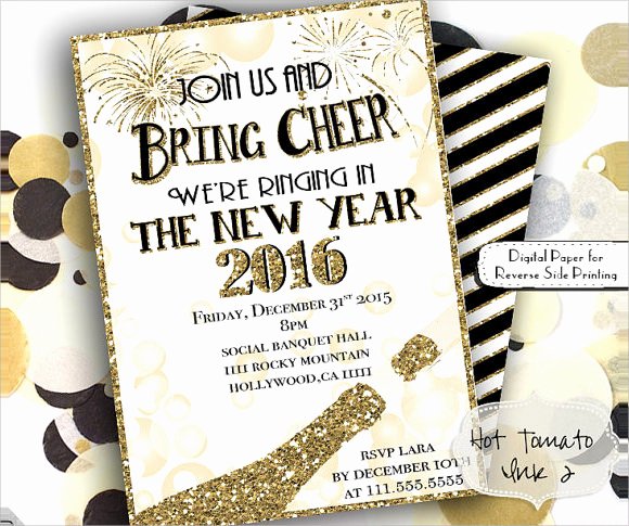 New Year Invitation Template Luxury 25 New Year Invitation Templates to Download