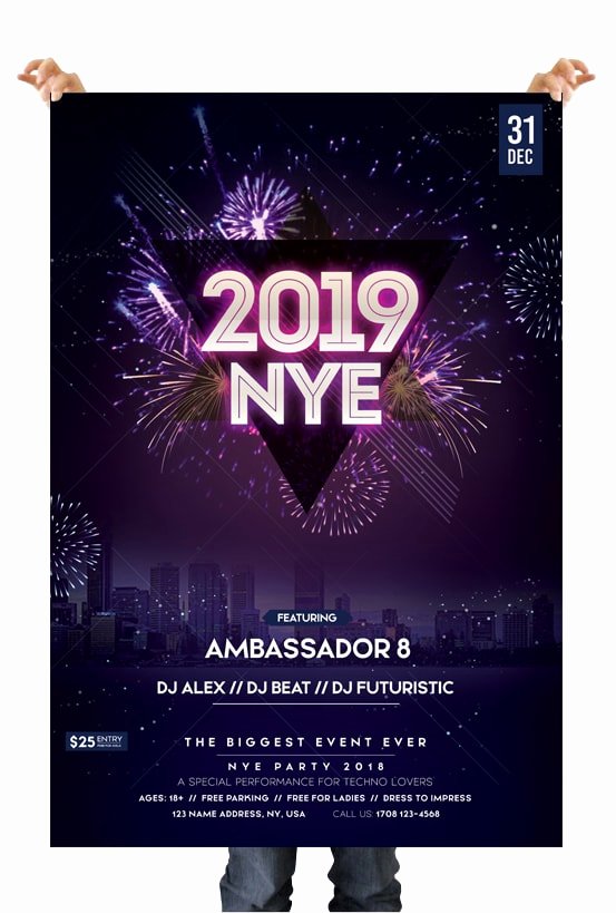 New Years Eve Template New 2019 New Year Eve Free Psd Flyer Template