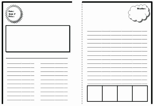 Newspaper Template for Kids Lovely First Grade Book Review Template Report forms Free