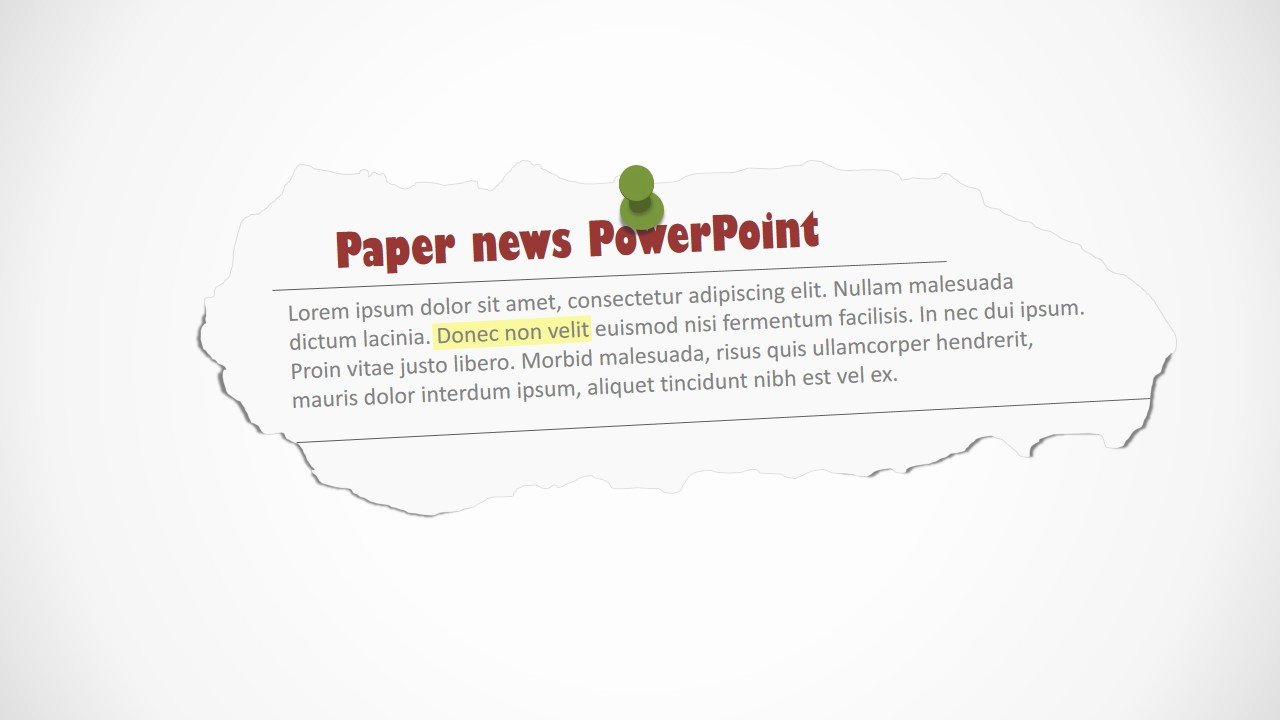 Newspaper Template for Ppt Elegant Newspaper Clipping Powerpoint Shapes Slidemodel