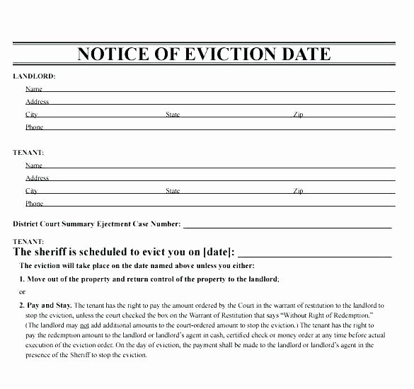 Nj Eviction Notice Template Lovely Day Notice to Vacate Rental Property Template Days