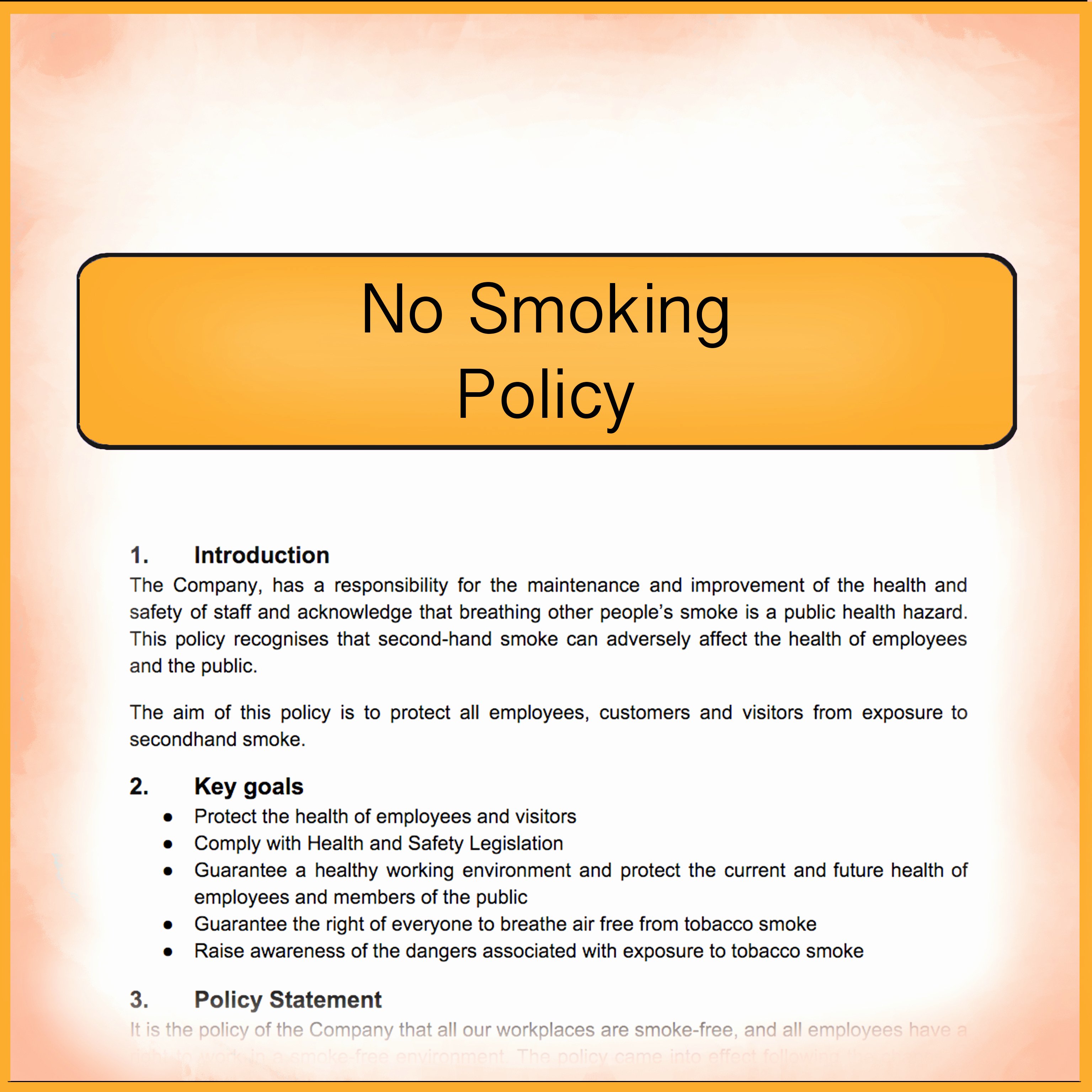 No Smoking Policy Template Luxury Smoking Pany Policy
