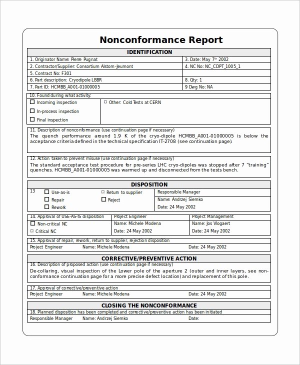 Non Conformance Report Template Beautiful 49 Report Templates Free Sample Example format