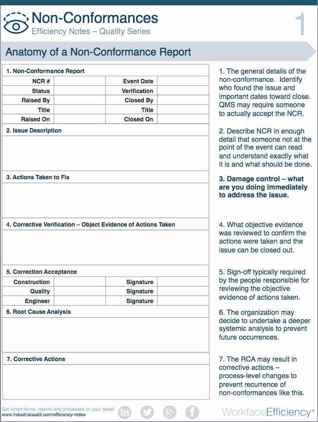 Non Conformance Report Template Inspirational Non Conformance Reports Quality Control