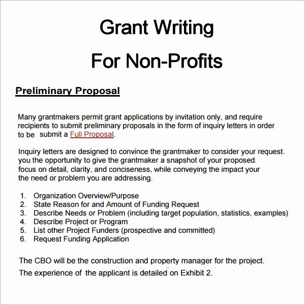 Non Profit Proposal Template Elegant 6 Grant Proposal Templates Pdf Doc Download