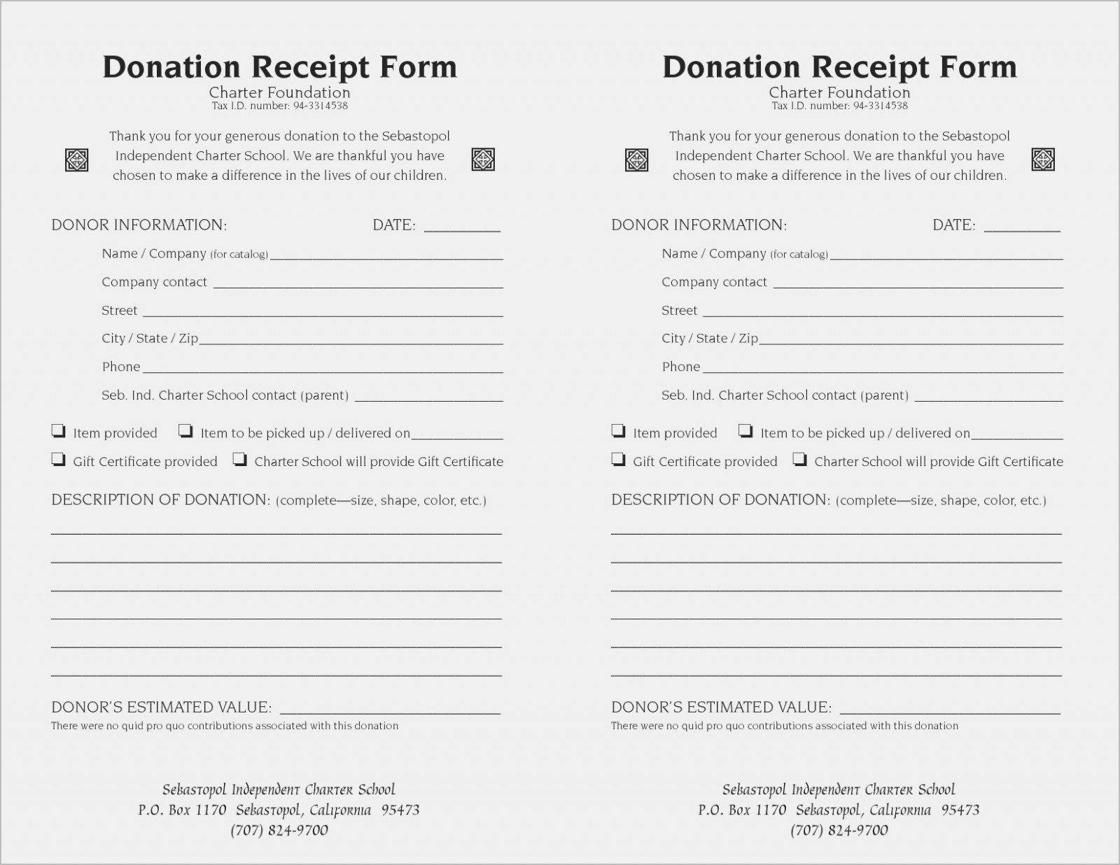 Nonprofit Donation Receipt Template Luxury Non Profit organization Donation Receipt Template with