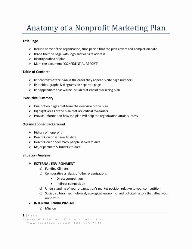 Nonprofit Marketing Plan Template Awesome Anatomy Of A Nonprofit Marketing Plan