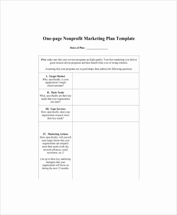 Nonprofit Marketing Plan Template Beautiful 7 E Page Marketing Templates – Free Sample Example