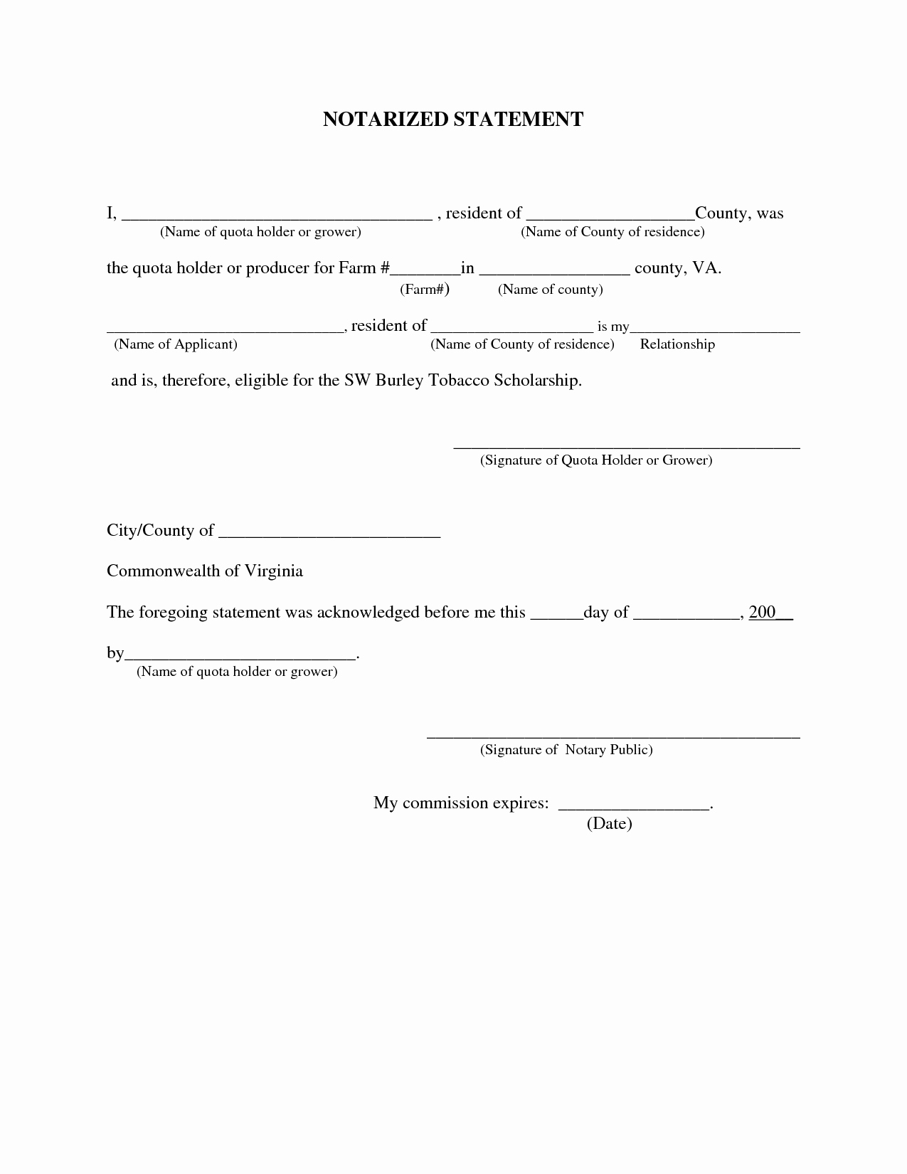 Notarized Letter Template Word Inspirational Best S Of General Notary Statement Notarized