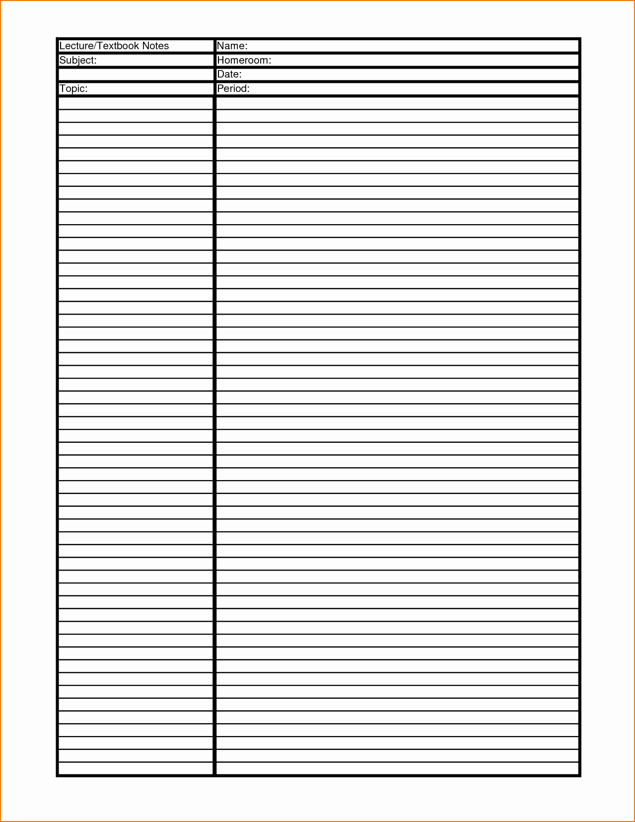 Note Taking Template Pdf Elegant 6 Note Template