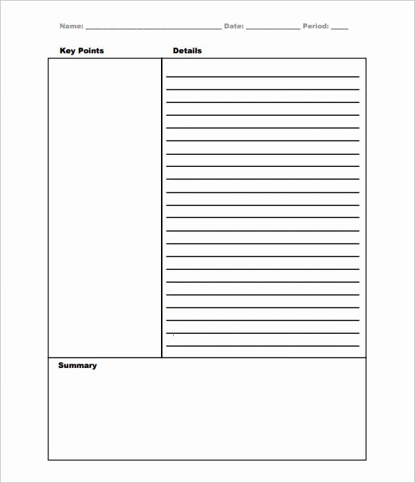 Note Taking Template Pdf Fresh Cornell Notes Template 51 Free Word Pdf format
