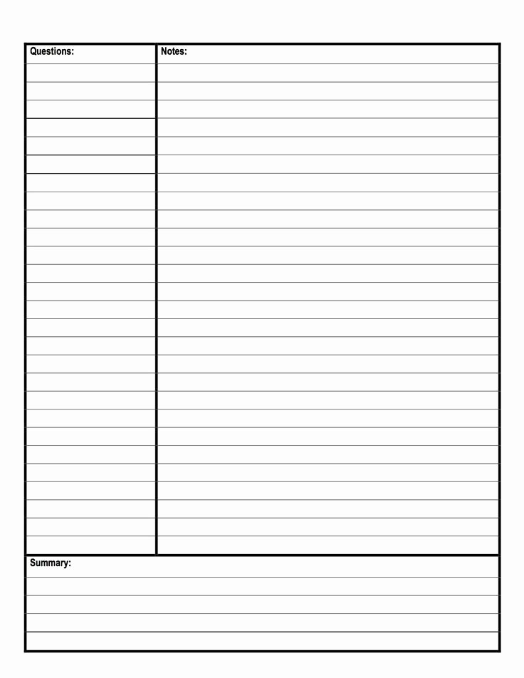 Note Taking Template Pdf Lovely Avid Cornell Notes Template