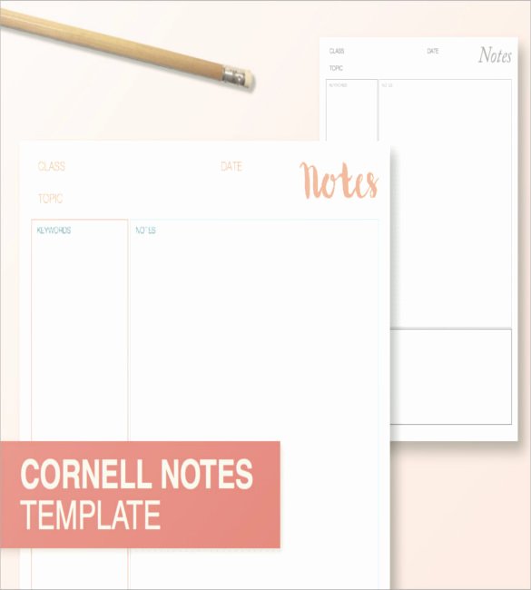 Note Taking Template Word Awesome Cornell Note Taking Template 8 Free Word Excel Pdf