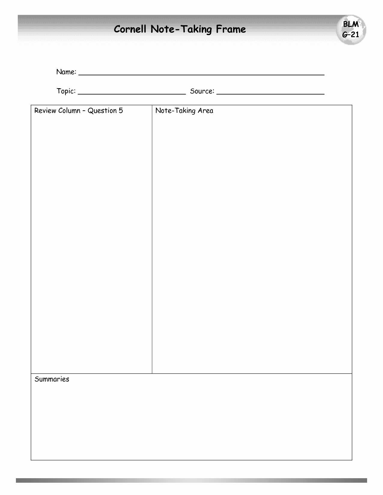 Note Taking Template Word Lovely 9 Best Of Cornell Note Taking Template Word