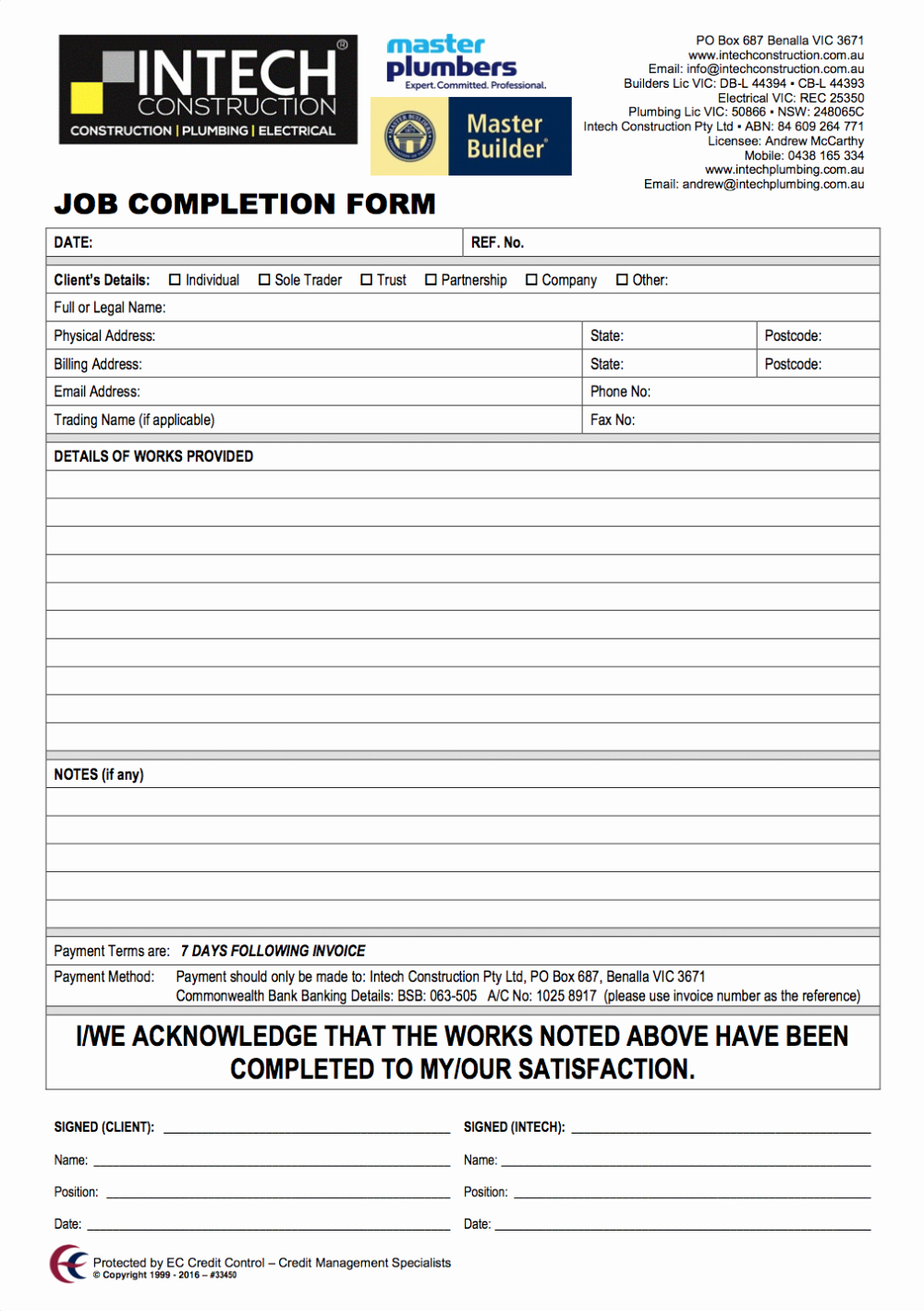 Notice Of Completion Template Beautiful forms