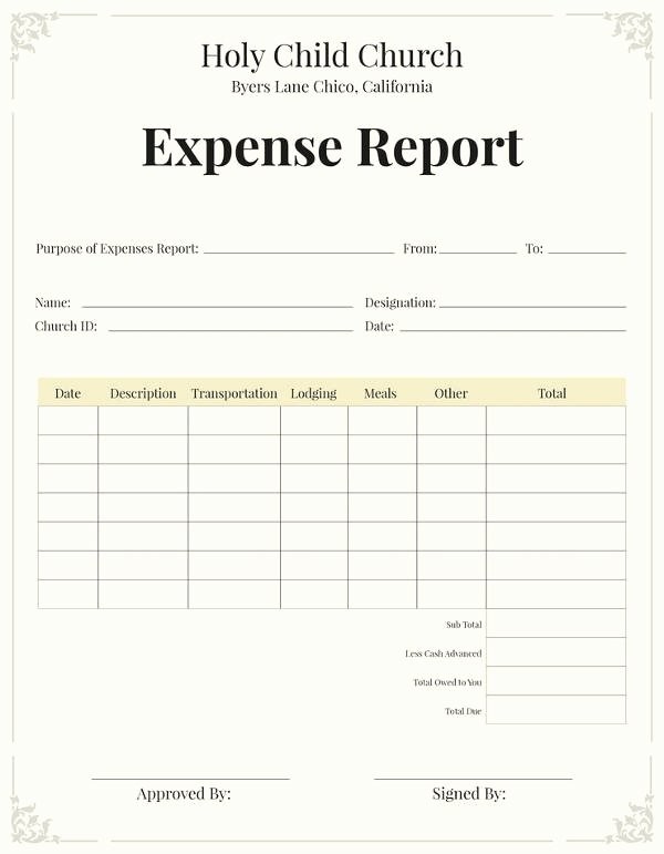 Numbers Expense Report Template Inspirational 10 Church Report Templates Pdf Doc