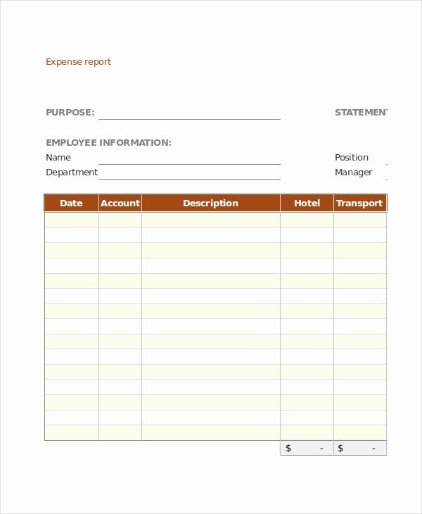 Numbers Expense Report Template Lovely Expense Report 11 Free Word Excel Pdf Documents