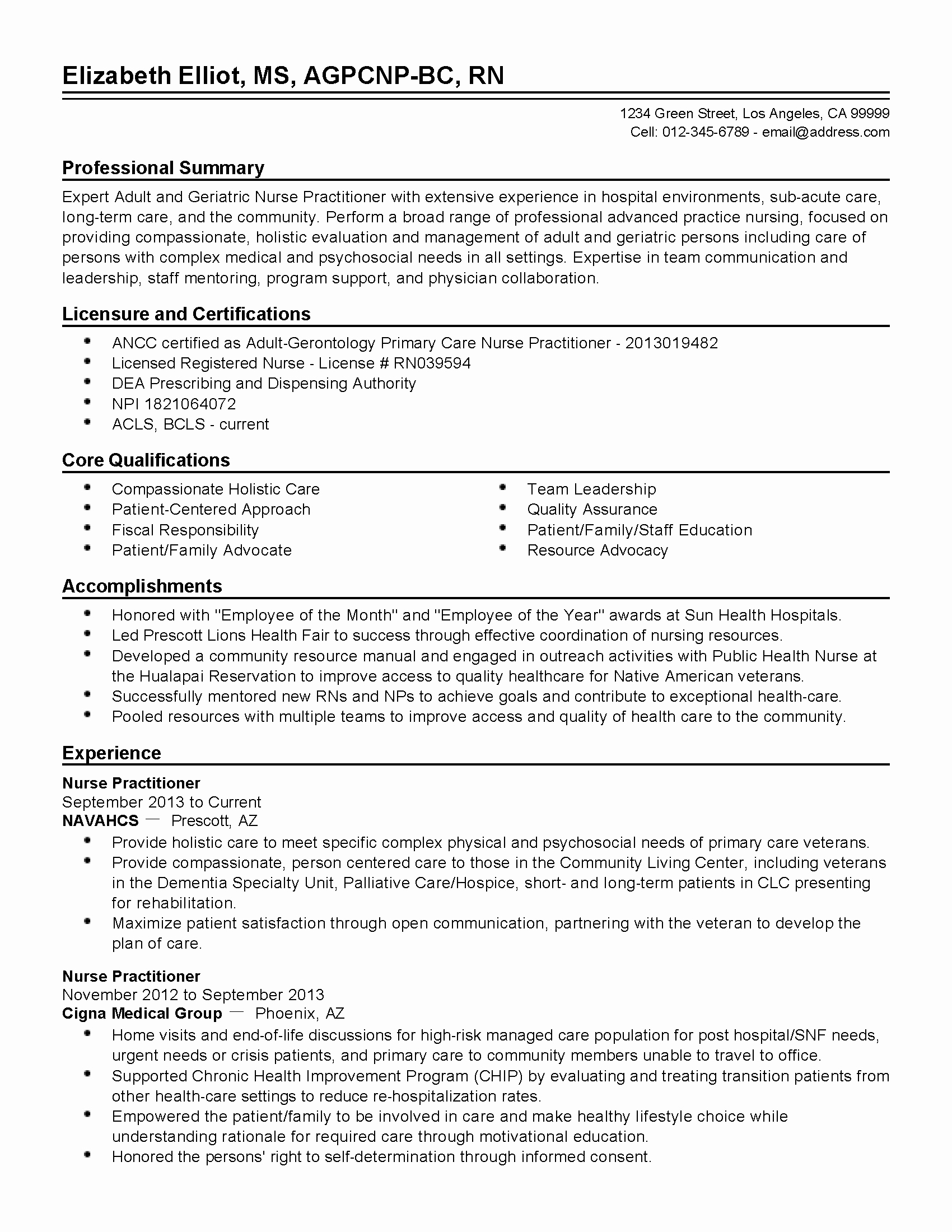 Nurse Practitioner Cv Template Elegant Professional Geriatric Nurse Practitioner Templates to