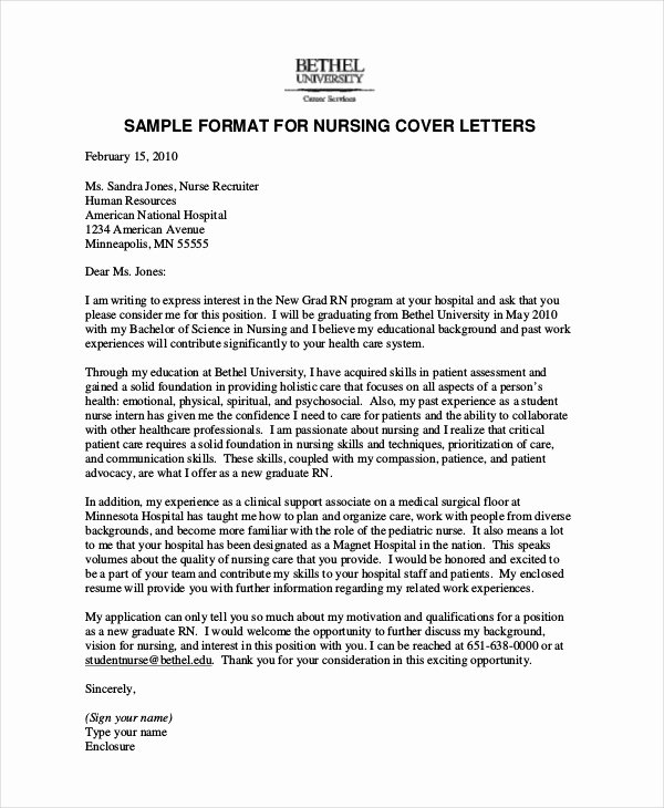 Nurses Cover Letter Template Fresh Nursing Cover Letter Example 11 Free Word Pdf