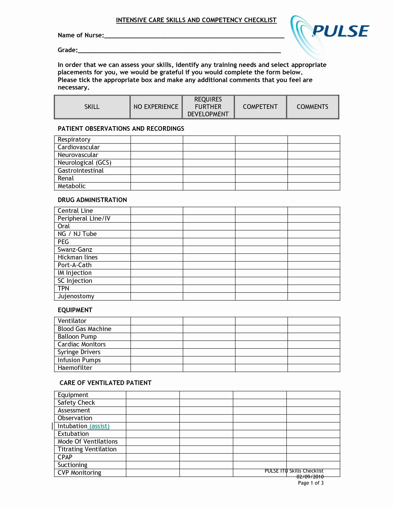 Nursing Competency assessment Template New Awesome Nursing Petency Checklist Pinterest