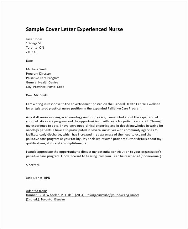 Nursing Cover Letter Template Awesome 9 Sample Cover Letter for Resumes
