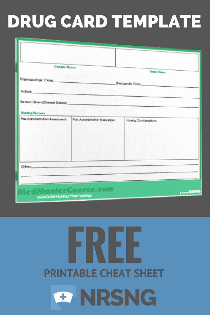 Nursing Drug Card Template Beautiful Free Printable Cheat Sheet Drug Card Template