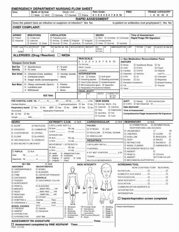 Nursing Flow Sheet Template Lovely Printable Nursing assessment Cheat Sheet