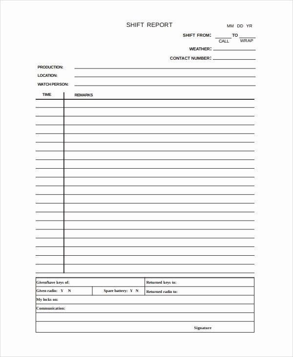 Nursing Shift Report Template Lovely 9 Shift Report Templates – Word Pdf Pages