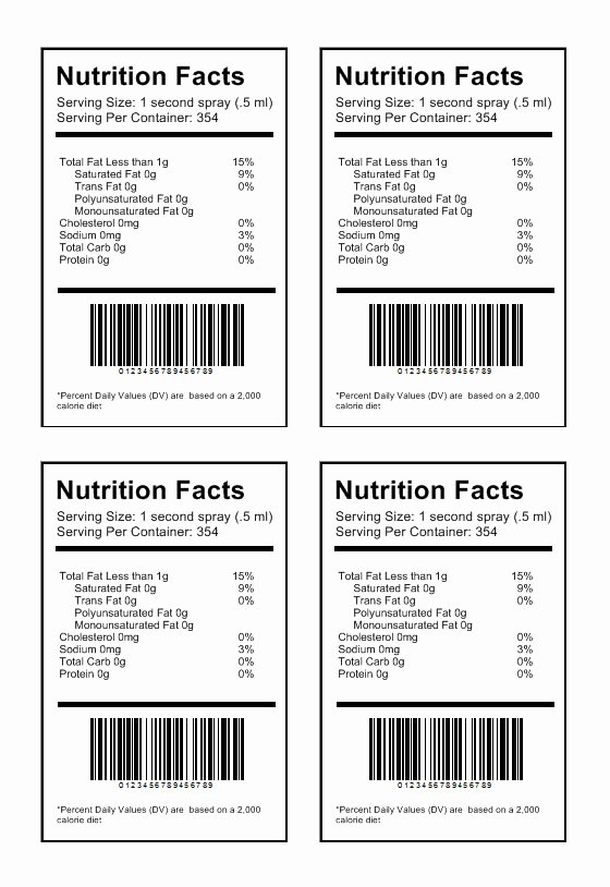 Nutrition Facts Label Template Elegant 14 Fda Food Label Template Psd Nutrition Facts