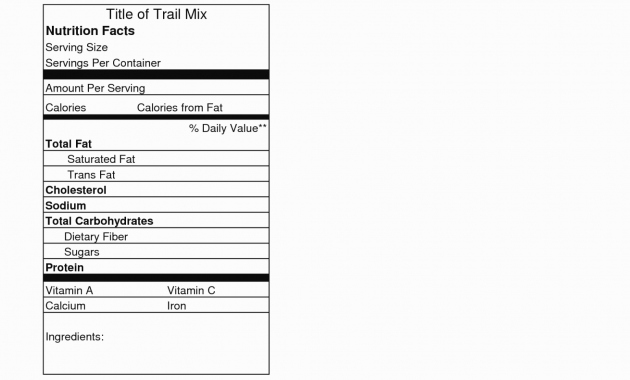 Nutrition Label Template Excel Fresh This is How Blank Nutrition