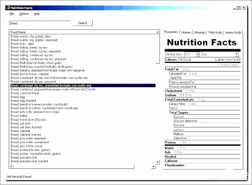 Nutrition Label Template Excel Unique Blank Nutrition Label Template Excel Also Free Facts