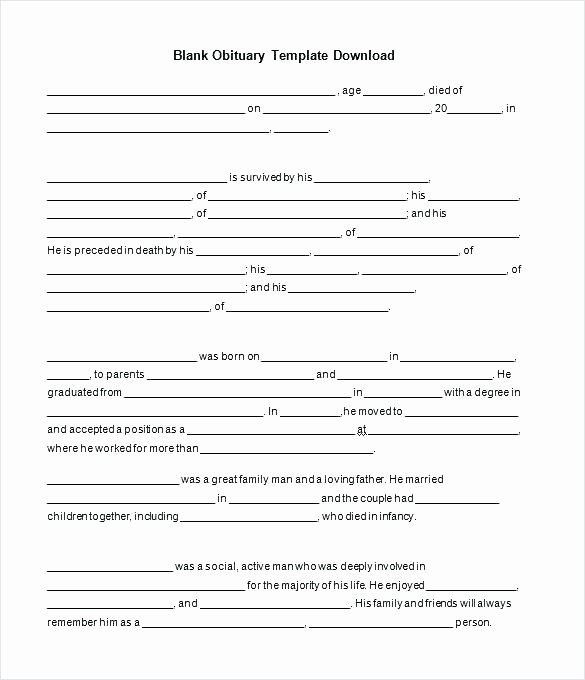 Free Obituary Template Google Docs