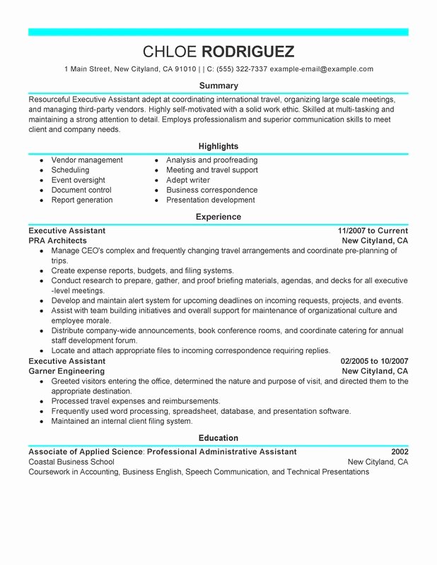 Office assistant Resume Template Beautiful Executive assistant Resume Examples Created by Pros