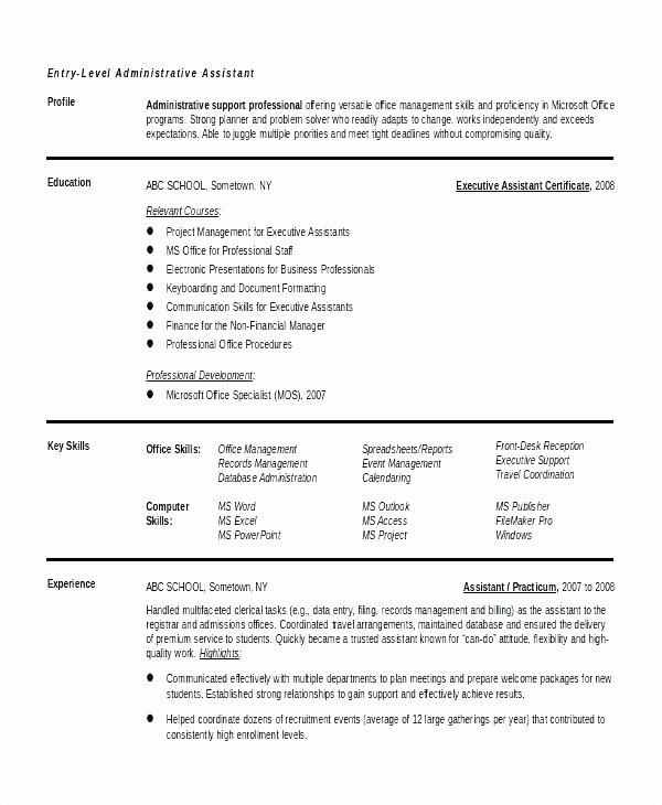 Office assistant Resume Template New Resumes Fice Sample Office Manager Resume Resume