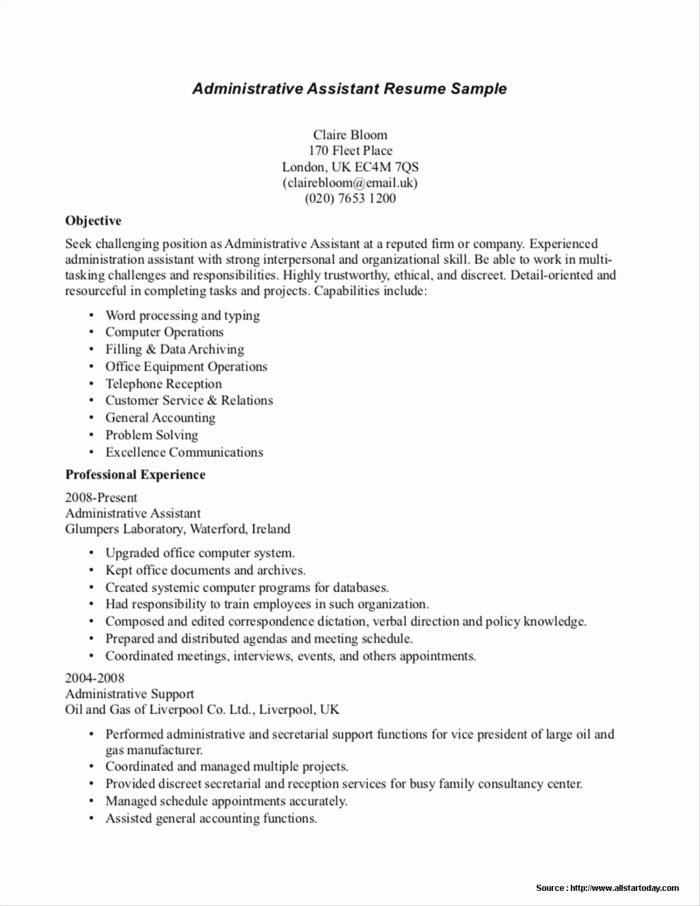 Office assistant Resume Template Unique Sample Resume for Front Fice Medical assistant Resume