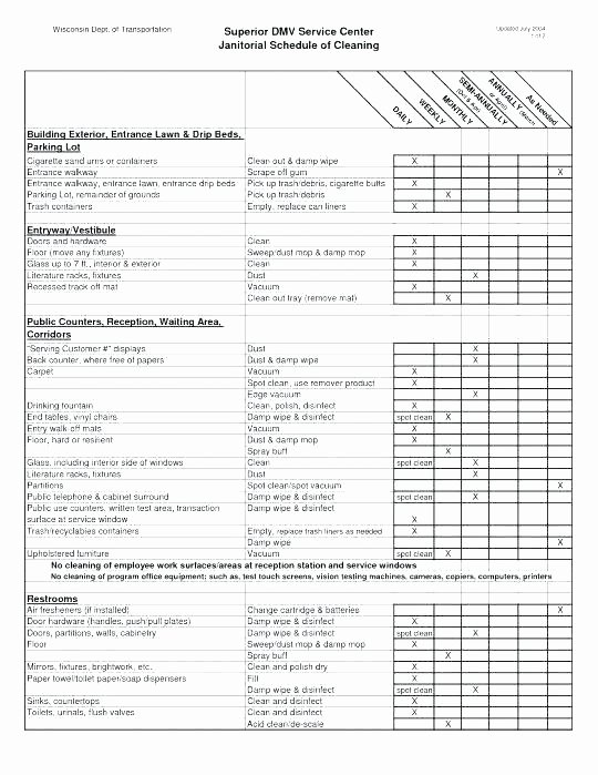 Office Cleaning Checklist Template Lovely Janitorial Checklist Template – asctech
