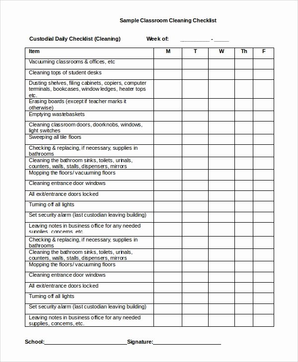 Office Cleaning Checklist Template New 14 Sample Daily Checklist Templates