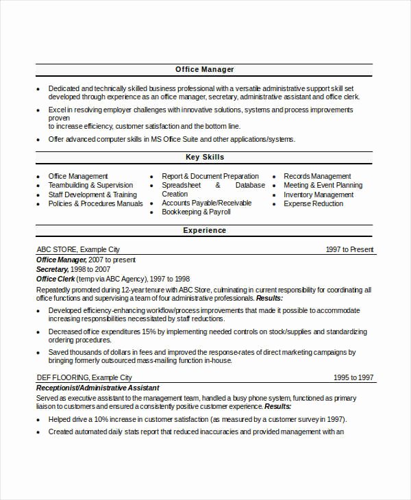 Office Manager Resume Template Awesome 49 Professional Manager Resumes Pdf Doc